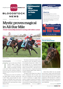 Mystic Proves Magical in All-Star Mile | 2 | Sunday, March 17, 2019