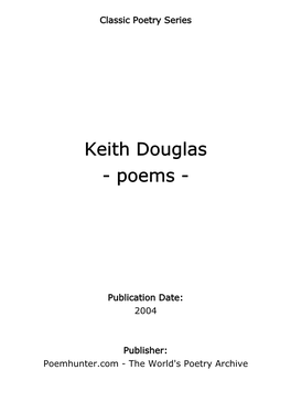 Keith Douglas - Poems