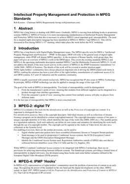 Intellectual Property Management and Protection in MPEG Standards