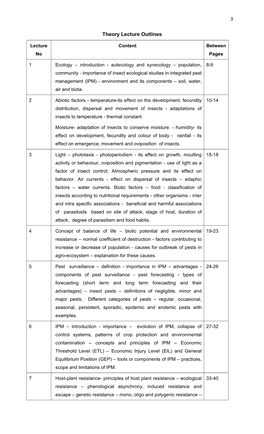 Insect Ecology and Integrated Pest Management