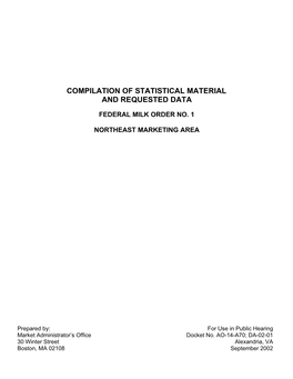 Compilation of Statistical Material and Requested Data