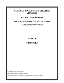 National Development Strategy (2001-2010)