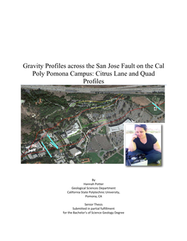 Gravity Profiles Across the San Jose Fault on the Cal Poly Pomona Campus: Citrus Lane and Quad Profiles