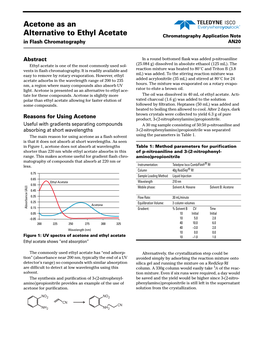 Acetone As an Alternative to Ethyl Acetate