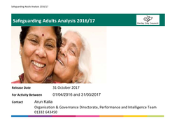 Safeguarding Adults Analysis 2016/17