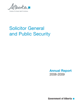 Solicitor General and Public Security