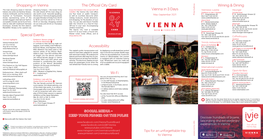 Wining & Dining Special Events Vienna in 3 Days Accessibility Wi-Fi the Official City Card Shopping in Vienna