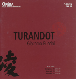 TURANDOT Giacomo Puccini La Banque Populaire Côte D'azur