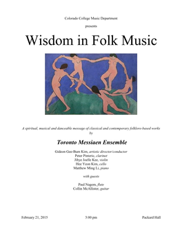 Wisdom in Folk Music