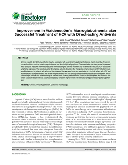 Improvement in Waldenström's Macroglobulinemia After Successful