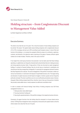 From Conglomerate Discount to Management Value Added by Stefan Heppelmann and Marco Hoffleith