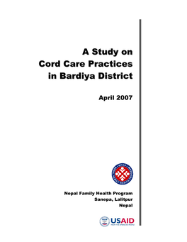 A Study on Cord Care Practices in Bardiya District