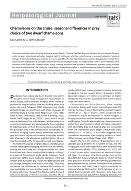 Seasonal Differences in Prey Choice of Two Dwarf Chameleons