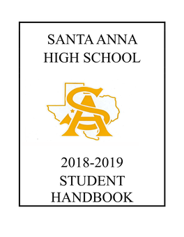 Santa Anna High School 2018-2019 Student Handbook