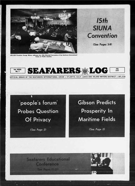 Seafarers*Log Official Organ of the Seafarers International Union