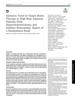 Intensive Treat-To-Target Statin Therapy in High