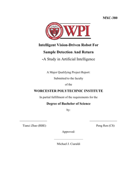 Intelligent Vision-Driven Robot for Sample Detection and Return -A Study in Artificial Intelligence