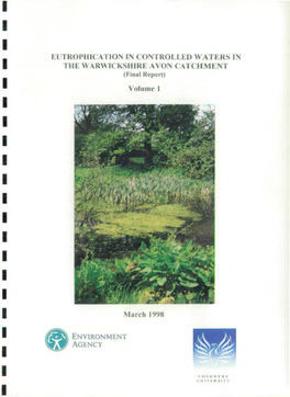 EUTROPHICATION in CONTROLLED WATERS in the WARWICKSHIRE AVON CATCHMENT (Final Report)