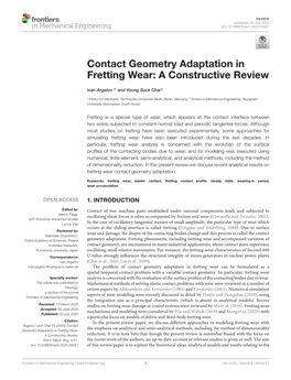 Contact Geometry Adaptation in Fretting Wear: a Constructive Review