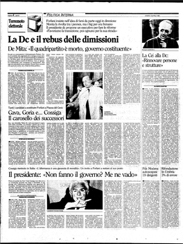 La De E Il Rebus Delle Dimissioni