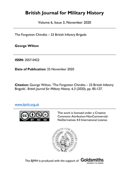 British Journal for Military History