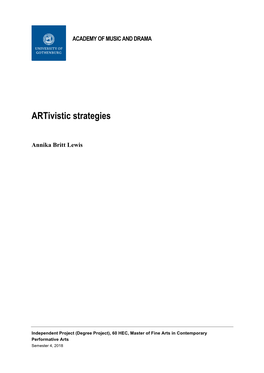 Artivistic Strategies