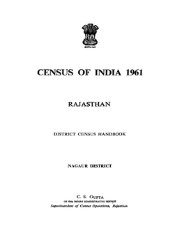 District Census Handbook, Nagaur, Rajasthan