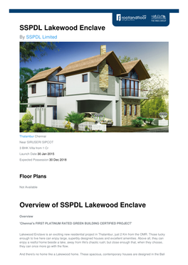SSPDL Lakewood Enclave by SSPDL Limited