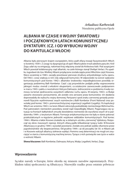 Albania W Czasie Ii Wojny Światowej I Początkowych Latach Komunistycznej Dyktatury