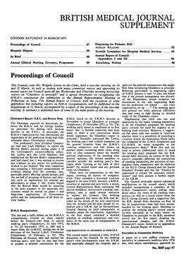 Proceedings of Council