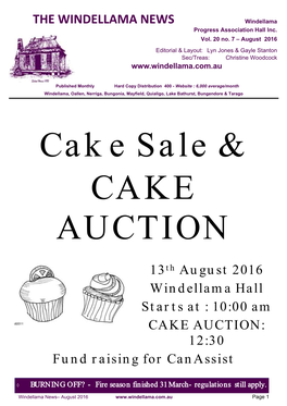 THE WINDELLAMA NEWS 13Th August 2016 Windellama Hall