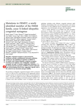 Mutations in FRMD7, a Newly Identified Member of the FERM