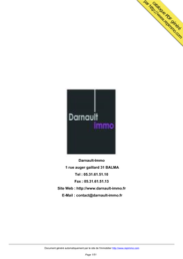 Catalogue Immobilier Darnault-Immo BALMA