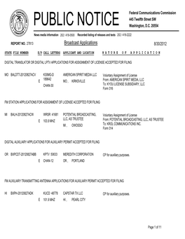 Broadcast Applications 8/30/2012