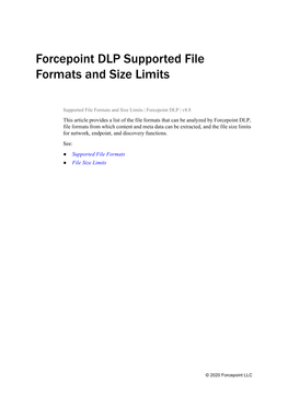 Forcepoint Supported File Formats and Size Limits