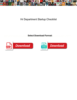 Hr Department Startup Checklist