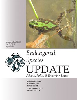 Endangered Species UPDATE Science, Policy & Emerging Issues