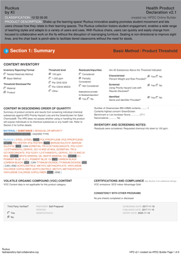 HPD V2.1 Created Via HPDC Builder Page 1 of 6 Section 2: Content in Descending Order of Quantity