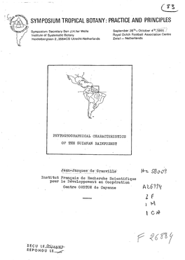 Phytogeographical Characteristics of the Guianan Rainforest