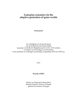 Gameplay Semantics for Adaptive Games
