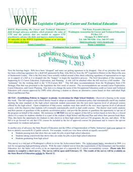 Legislative Update for Career and Technical Education