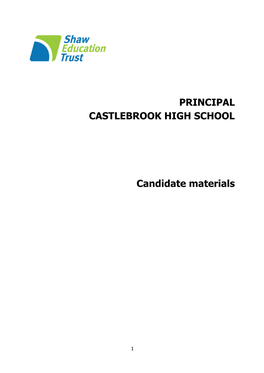 CASTLEBROOK HIGH SCHOOL Candidate Materials