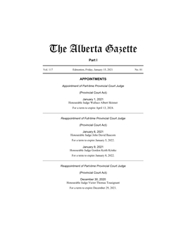 The Alberta Gazette