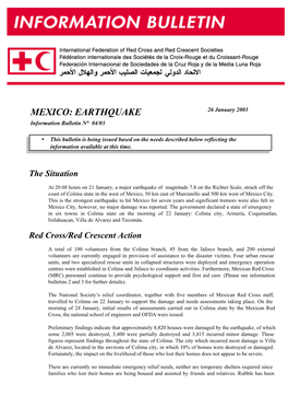 Mexico Earthquake Information Bulletin No.4