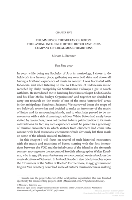 Drummers of the Sultan of Buton: the Lasting Influence of the Dutch East India Company on Local Music Traditions