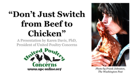 “Don't Just Switch from Beef to Chicken”