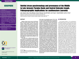 Detrital Zircon Geochronology and Provenance of the Middle to Late Jurassic Paradox Basin and Central Colorado Trough: GEOSPHERE, V