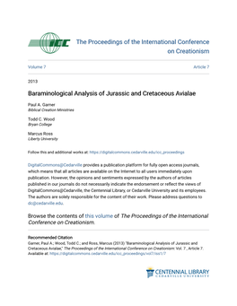 Baraminological Analysis of Jurassic and Cretaceous Avialae