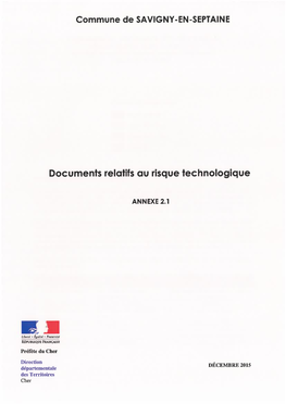 Commune De SAVIGNY-EN-SEPTAINE EXTRAIT CARTOGRAPHIQUE DU PPRT « Du Dépôt De Munitions De La Base Aérienne 702 D’Avord » Approuvé Le 9 Mars 2015