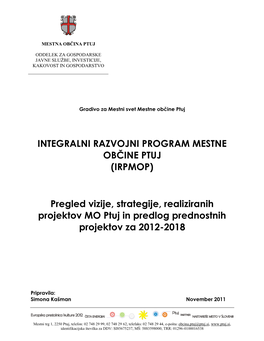 Integralni Razvojni Program Mestne Občine Ptuj (Irpmop)